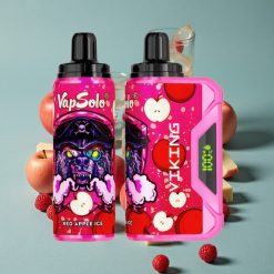VapSolo VIKING 12000 Puffs Manzana Roja Hielo Disposable Vape con Pantalla LED y Tipo-C